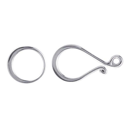 Chiusura a gancio e occhiello in argento sterling 24 x 9,7 mm