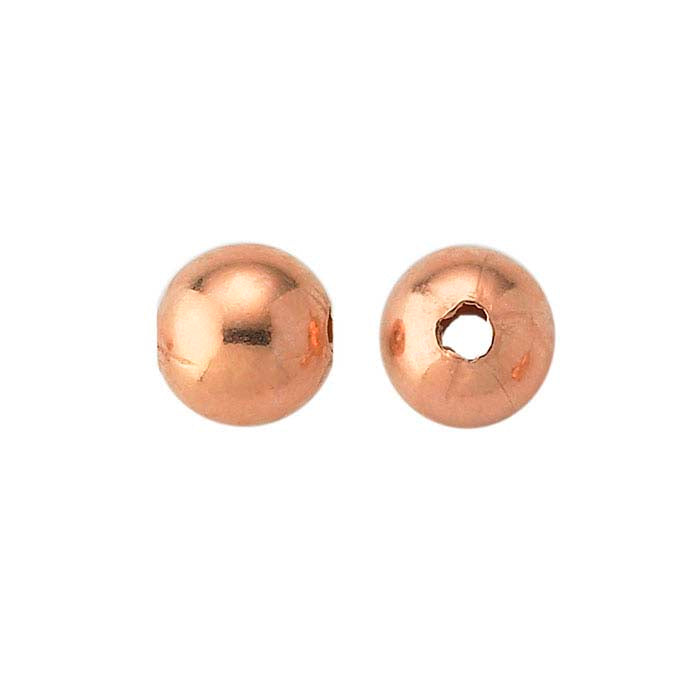 Copper Round Seamed Bead