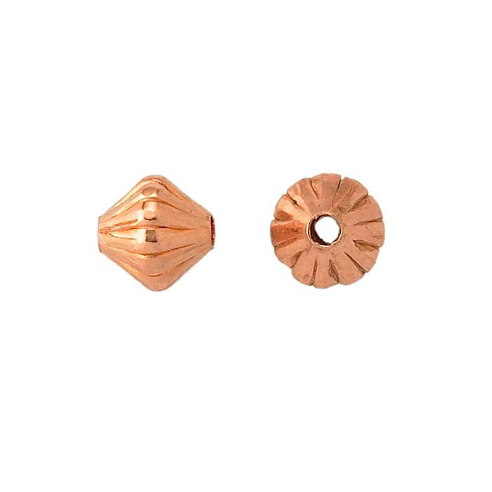 Copper 5mm Corrugated Hogan Bead