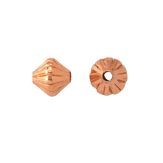 Copper 5mm Corrugated Hogan Bead
