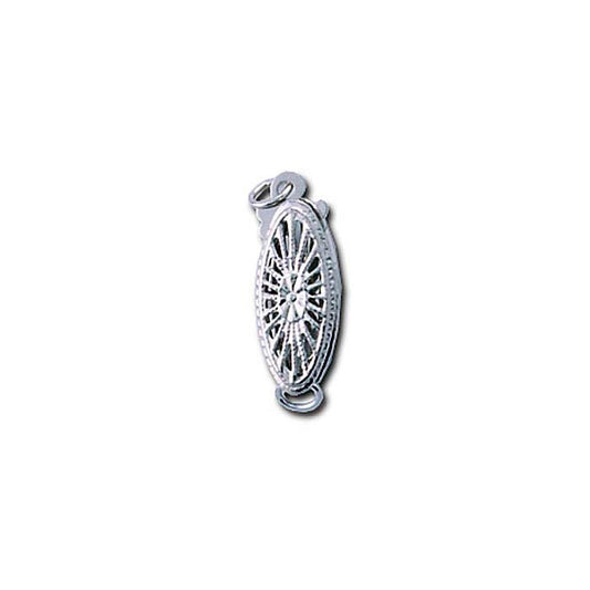 Chiusura di Sicurezza Filigrana Marquise in Oro Bianco 14K 16,8 x 5,8mm
