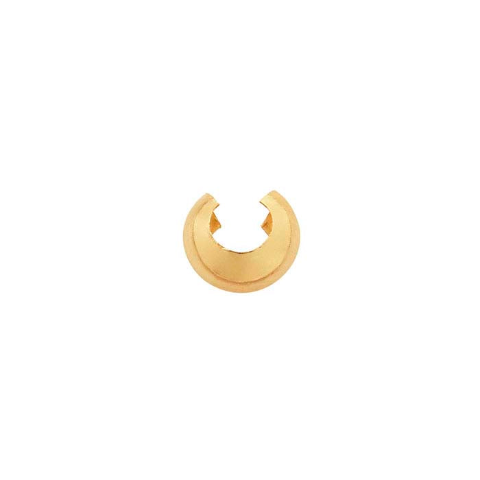 14K Yellow Gold Open Crimp Bead Cover