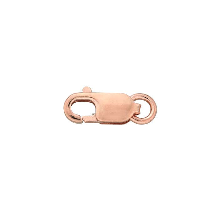 14K Rose Gold Oval Lobster Clasp with Open Ring