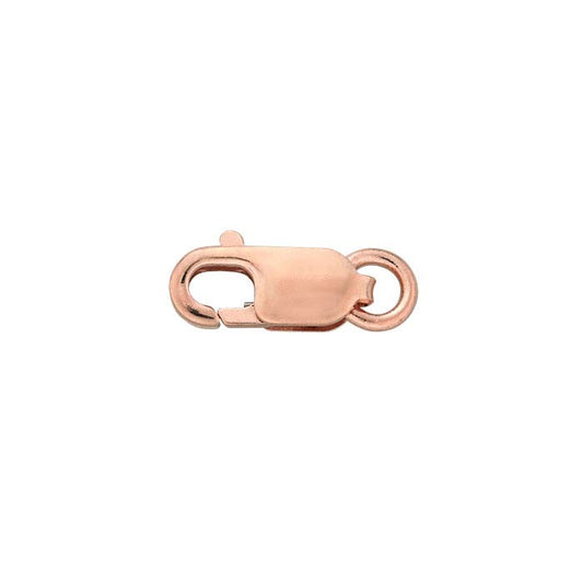 14K Rose Gold Oval Lobster Clasp with Open Ring