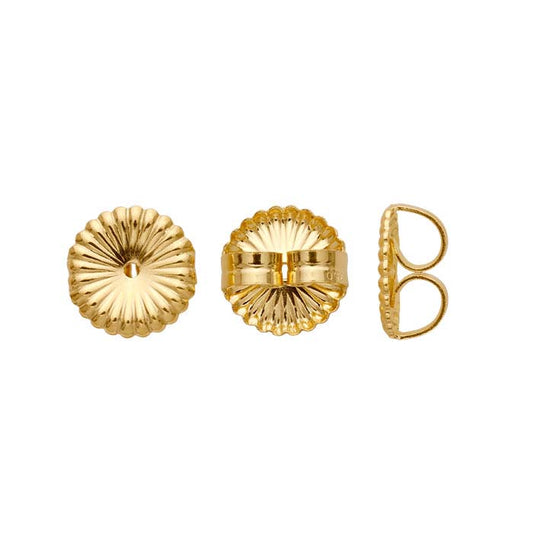 18K Yellow Gold 9mm dia. Friction Ear Nut