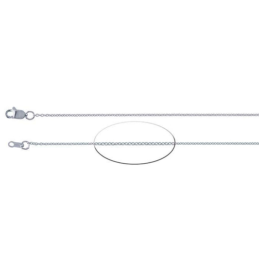 18K White Gold Oval Cable Chain