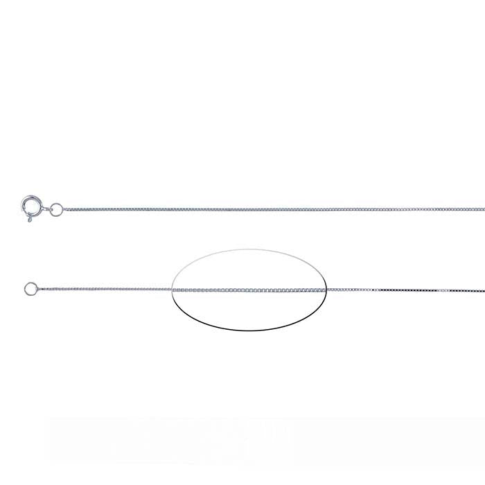 14K White Gold Box Chain