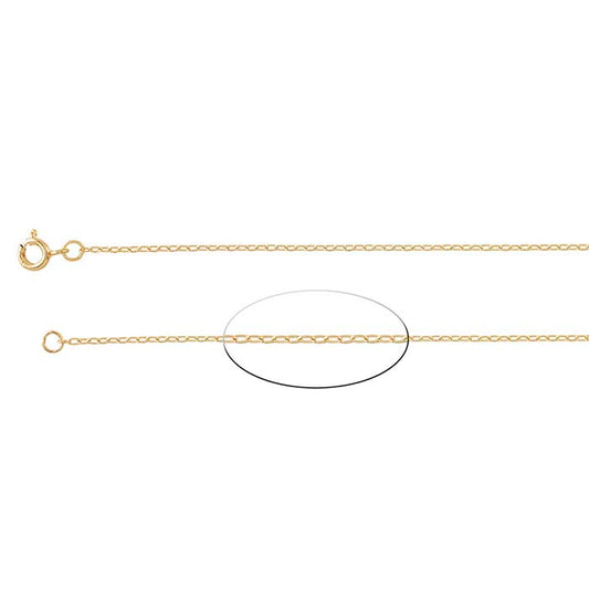 14K Yellow Gold Flat Oval Cable Chain