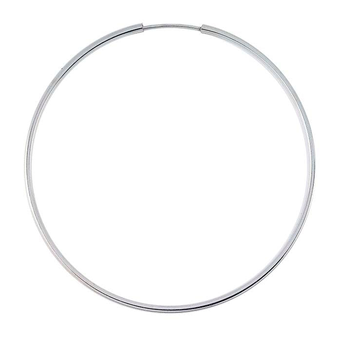 Sterling Silver 1.3 x 45mm Endless Hoop Earring