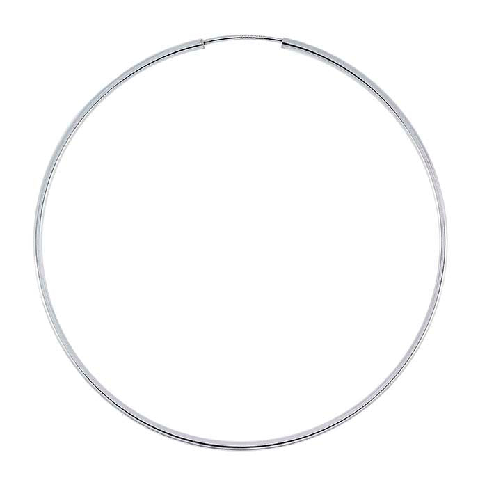 Sterling Silver 1.3 x 55mm Endless Hoop Earring