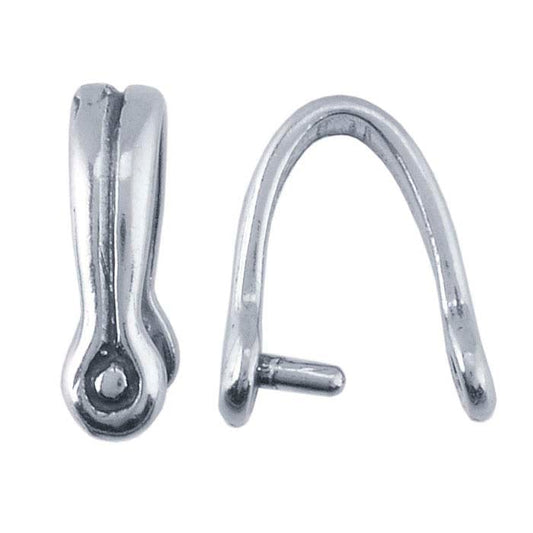 Sterling Silver Grooved Pinch Bail