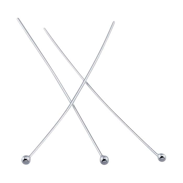 Sterling Silver Ball Head Pin, 0.40mm, 1/2-Hard