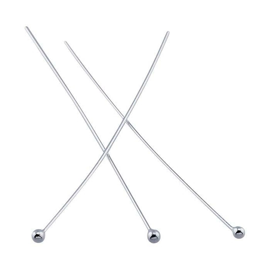 Sterling Silver Ball Head Pin, 0.40mm, 1/2-Hard