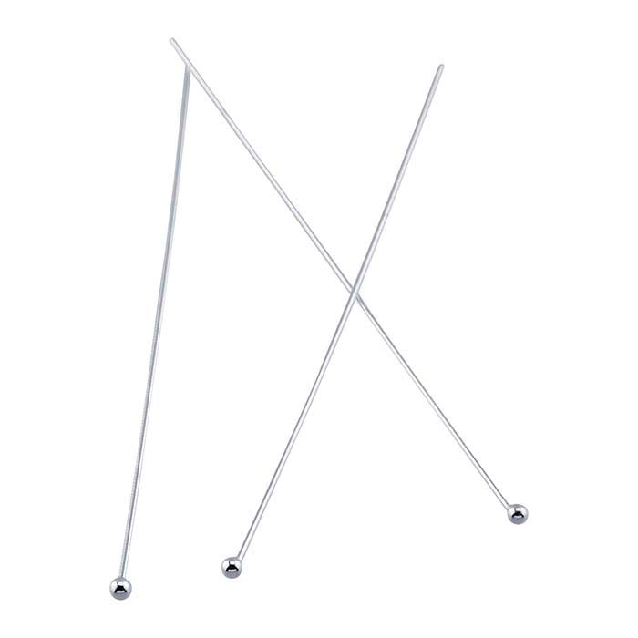 Sterling Silver Ball Head Pin, 0.40mm, 1/2-Hard