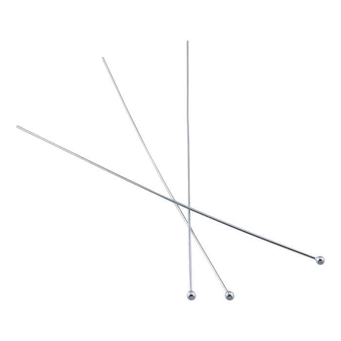 Sterling Silver Ball Head Pin, 0.40mm, 1/2-Hard