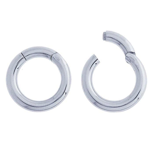 Srebrny próby 925 okrągły zapięcie na zawiasie 17,5 x 17,5 mm