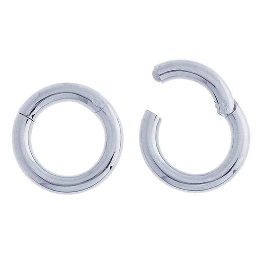 Srebrny próby 925 okrągły zapięcie na zawiasie 19 x 19 mm