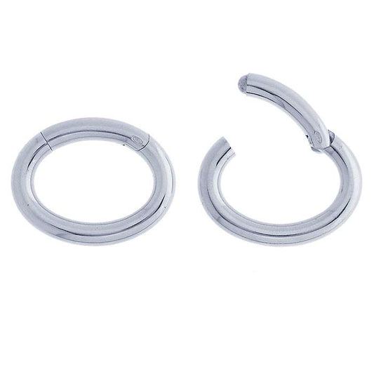 Srebrny próby 925 owalny zapięcie na zawiasie 24 x 19 mm