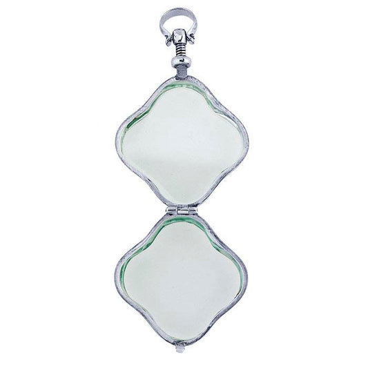Sterling Silver Clover Glass Locket Pendant