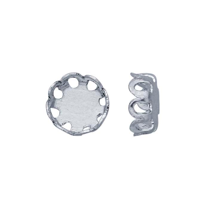 Sterling Silver 5mm Round Filigree Bezel Cup Setting
