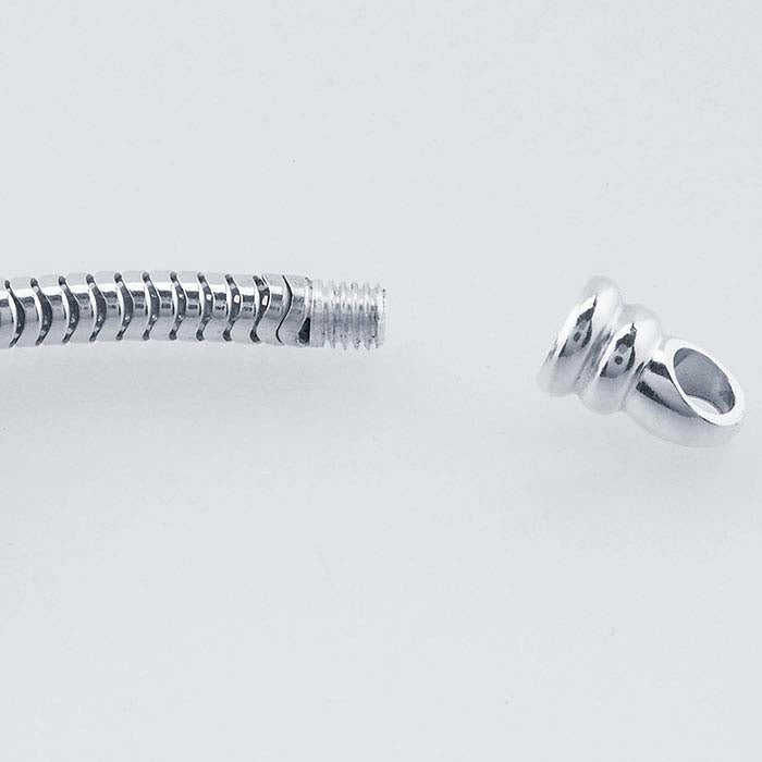 Sterling Silver 2mm Unseamed Snake Chain with Threaded End Cap