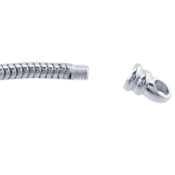 Sterling Silver 2mm Unseamed Snake Chain with Threaded End Cap