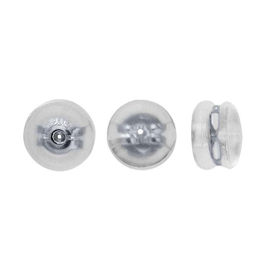 Sterling Silver 6.3mm dia. Silicone-Covered Friction Ear Nut