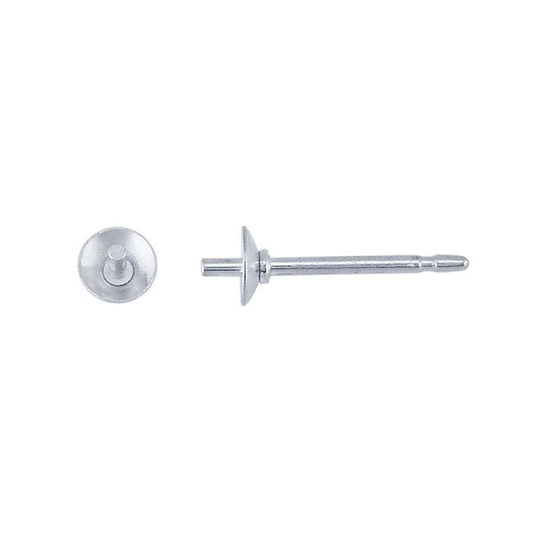 Sterling Silver 3mm Pearl Post Earring Mounting