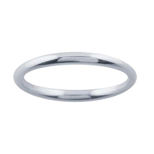 Nordt Sterling Silver 2mm Half-Round Wedding Band