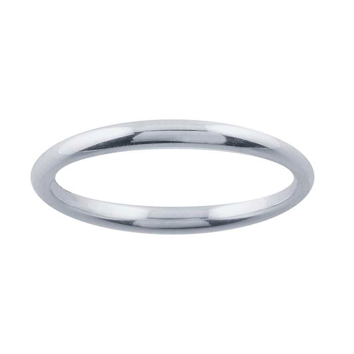 Nordt Sterling Silver 2mm Half-Round Wedding Band