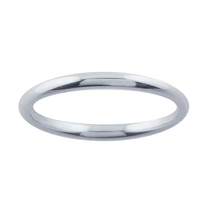 Nordt Sterling Silver 2mm Half-Round Wedding Band