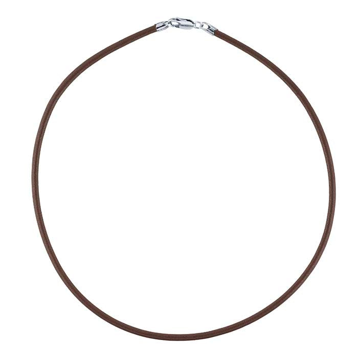 Brown Leather Cord with Sterling Silver Clasp