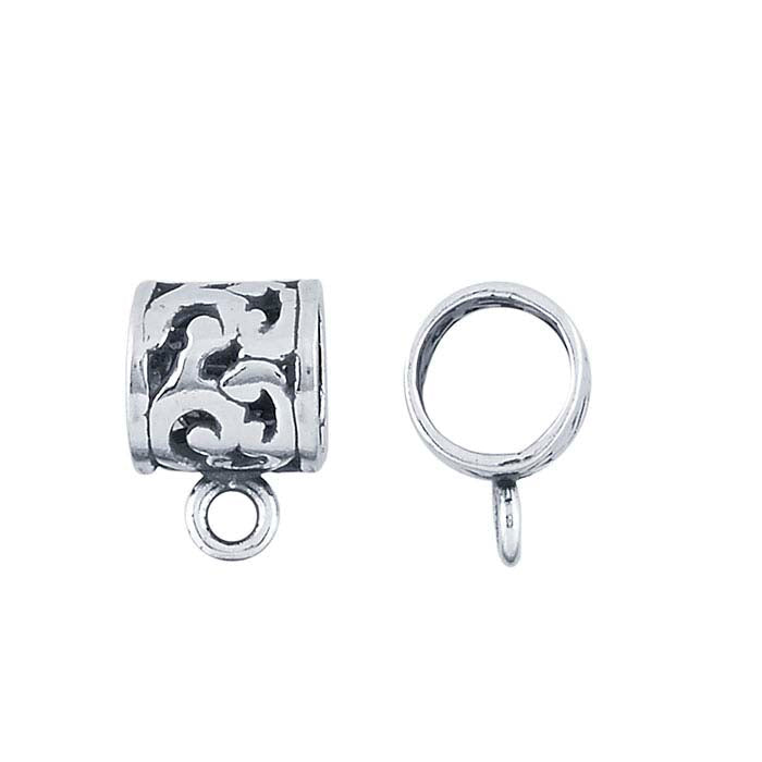 Sterling Silver Scroll Tube Bail with Ring