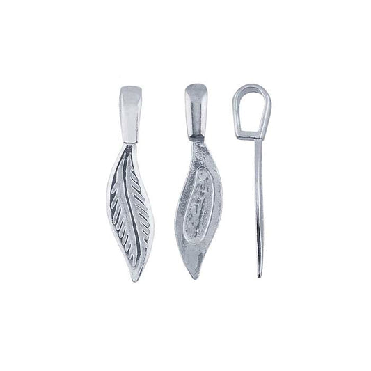 Sterling Silver Glue-On Feather Bail