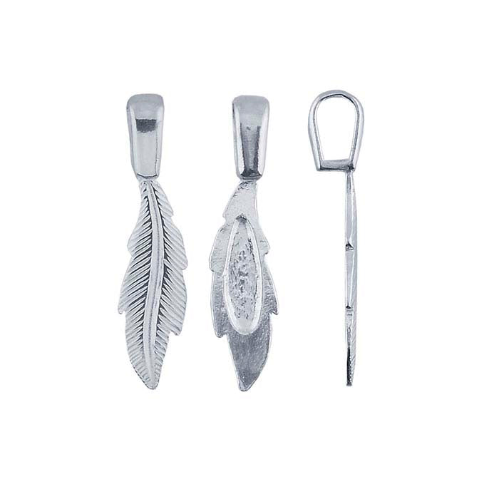 Sterling Silver Glue-on Feather Bail