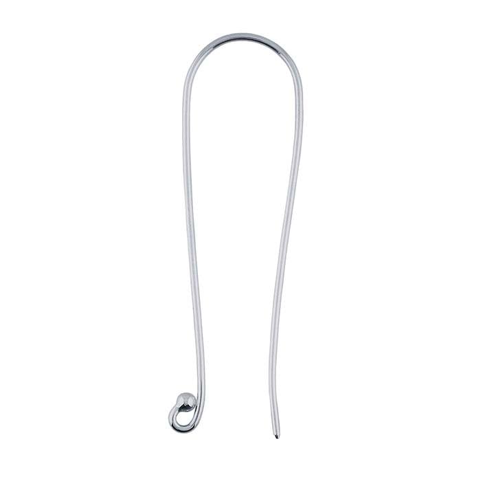 Sterling Silver Long Ear Wire with Loop and Ball End