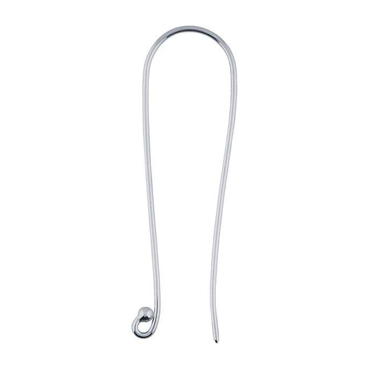Sterling Silver Long Ear Wire with Loop and Ball End