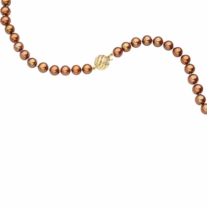 14K Yellow Gold 16 x 10mm Round Beaded Twist Safety Clasp