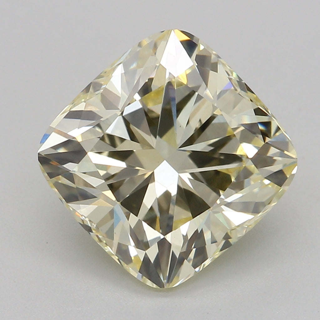 Lab-Grown Diamond 2.57ct, Cushion Mod, Yellow, VS1