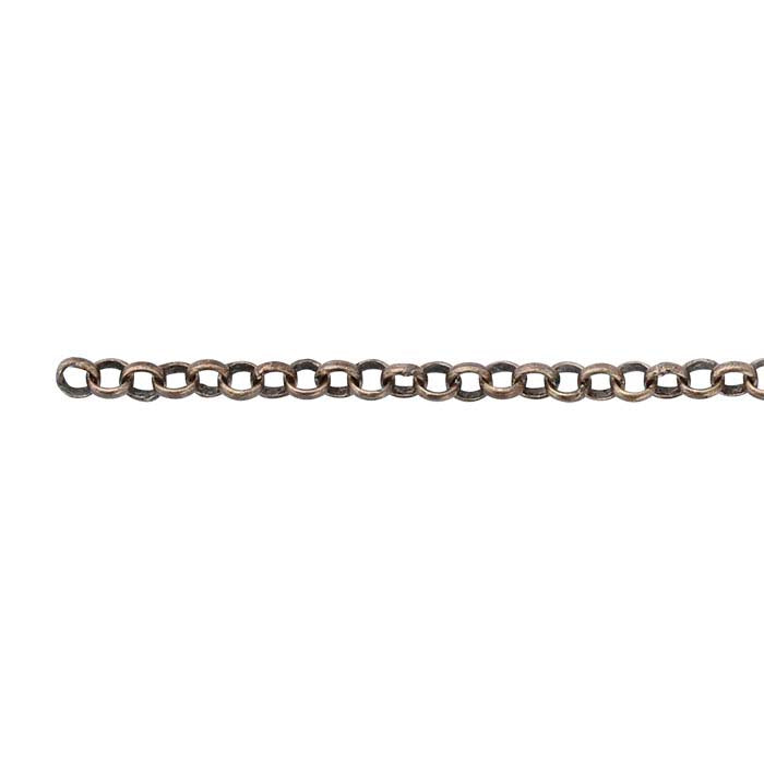 Brass Oxidized 2.7mm Rolo Chain, 6.1 m. Spool