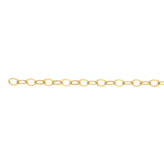 14/20 Yellow Gold-Filled 1.5mm Lightweight Flat Oval Cable Chain, 3.05 m. Spool