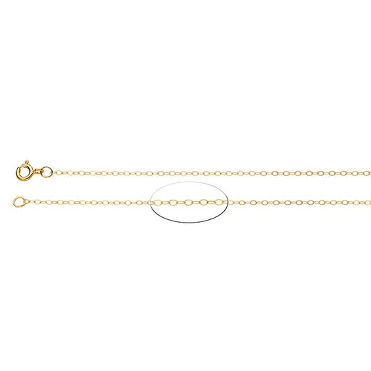 14/20 Yellow Gold-Filled 1.5mm Lightweight Flat Oval Cable Chain