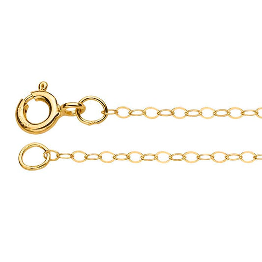 14/20 Yellow Gold-Filled 1.5mm Lightweight Flat Oval Cable Chain