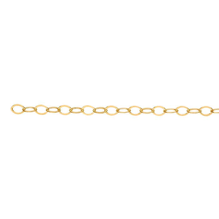 14/20 Yellow Gold-Filled 1.5mm Lightweight Flat Oval Cable Chain, 76.2 m. Spool