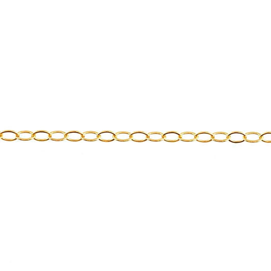14/20 Yellow Gold-Filled 1.5mm Lightweight Flat Oval Cable Chain, By the Foot