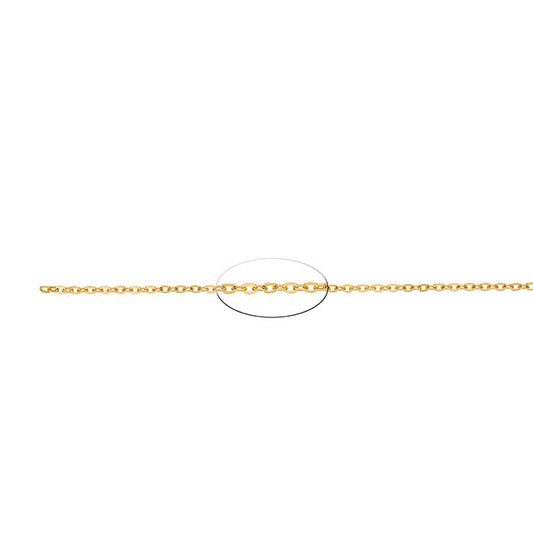 Brass Yellow Gold-Plated Flat Oval Cable Chain