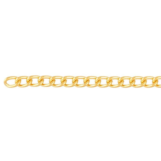 Brass Yellow Gold-Plated Curb Chain, 6.1 m. Spool