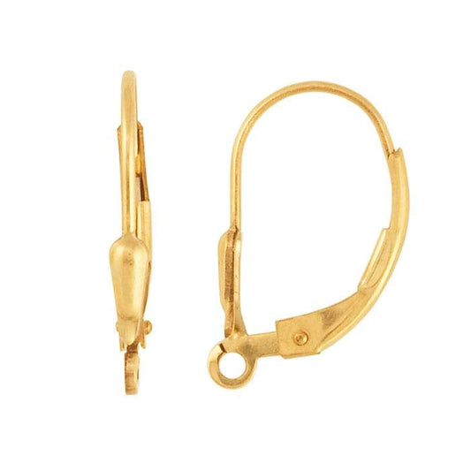 14/20 Yellow Gold-Filled Teardrop Lever-Back Ear Wire with Open Ring