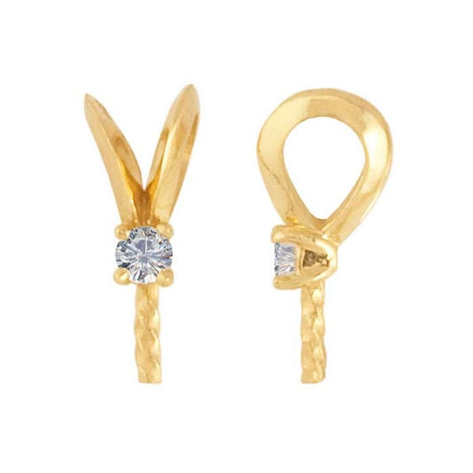 14K Yellow Gold Diamond-Set Rabbit-Ear Bail