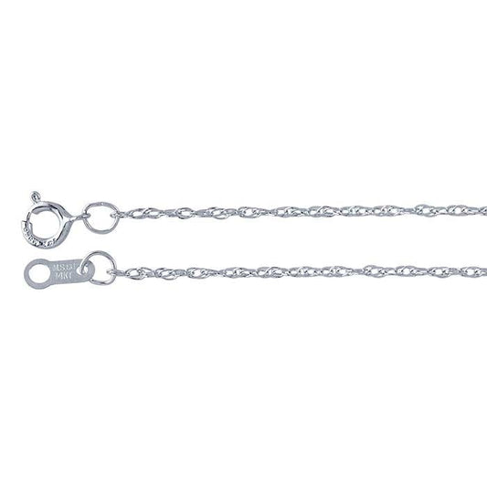14K White Gold Double Rope Chain